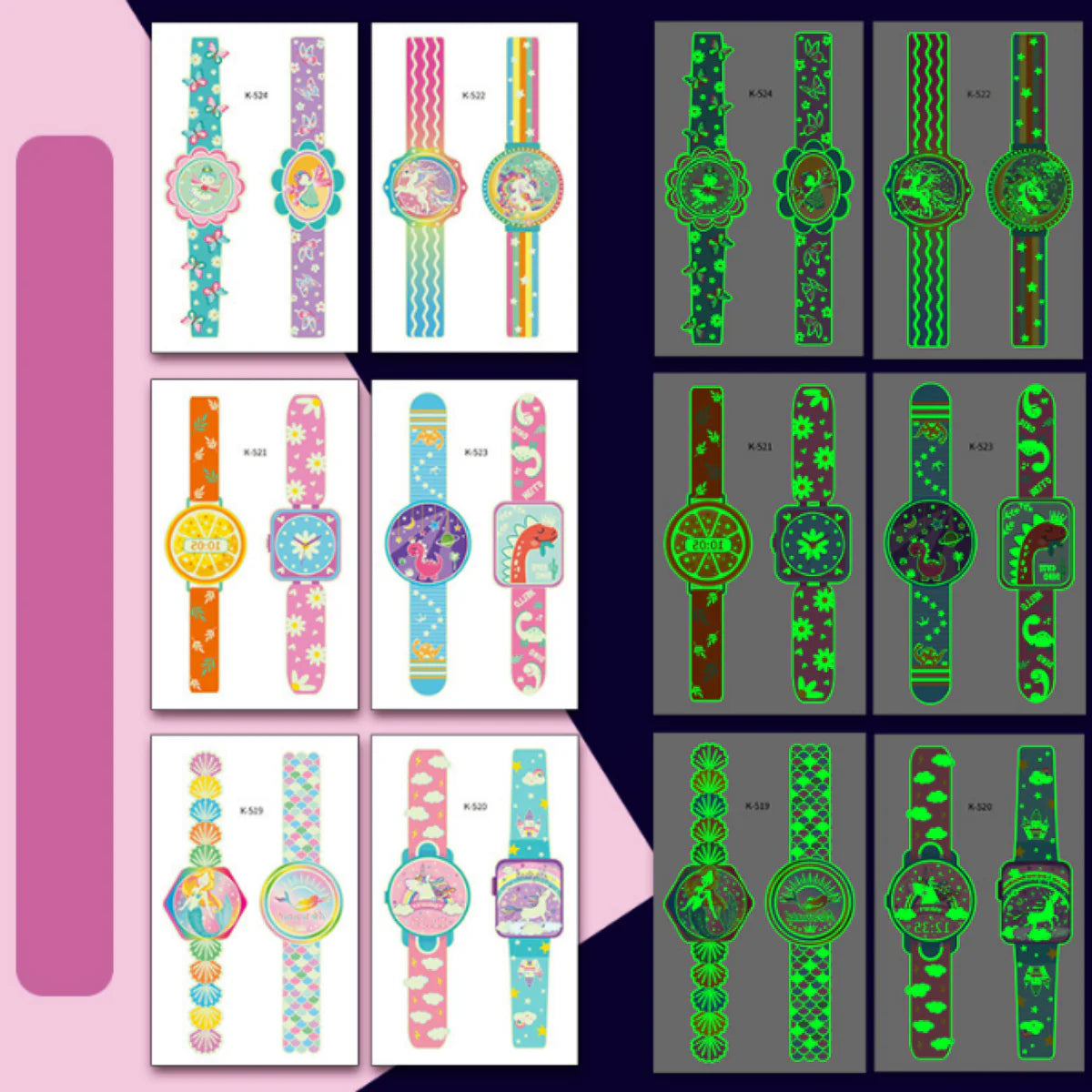 Glow-in-the-Dark Klockstickers