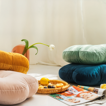 Plush Blomformat Sammet Kudde