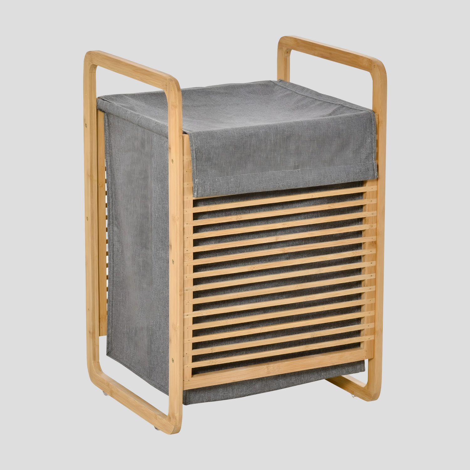 PureWeave Korg – Bärbar Tvättkorg Tillverkad av Bambu med Lock