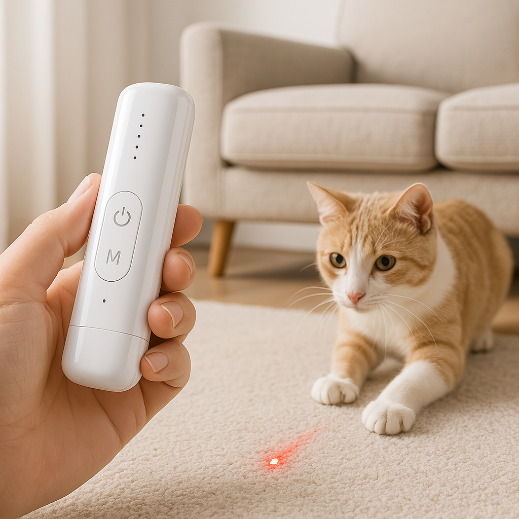 Katt Laser Leksak Uppladdningsbar Interaktiv Husdjur Teaser