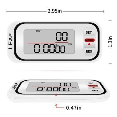 Luxora Walking 3D Pedometer med Klipp och Rem Plus 30 Dagars Minne Noggrant Stegräknare