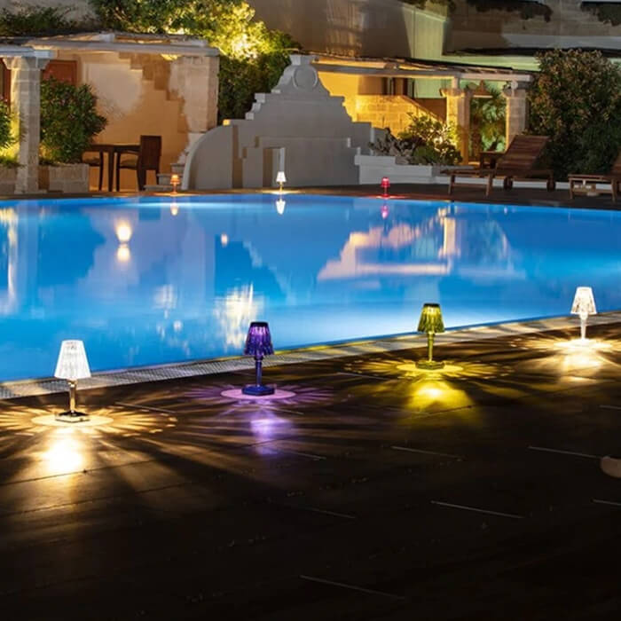 RoyaleGlow Crystal Trådlampa LED | Touch Control & Uppladdningsbar Inomhus/Utebelysning