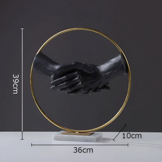 Handshake Decor - Kreativ Skakande Händer Staty för Lyxig Dekoration
