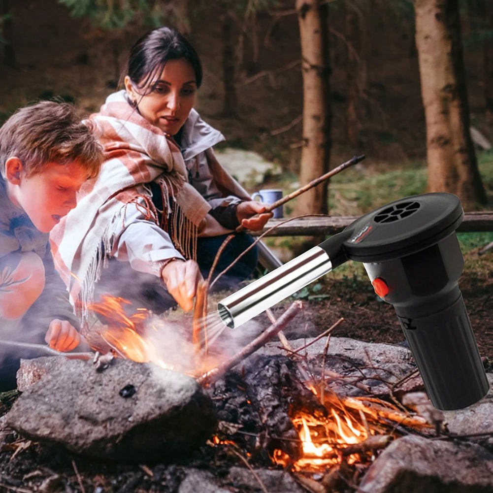 Bärbara BBQ Eldblåsan – Aluminium Handblåsare för Grillning, Camping &amp; Picknickar