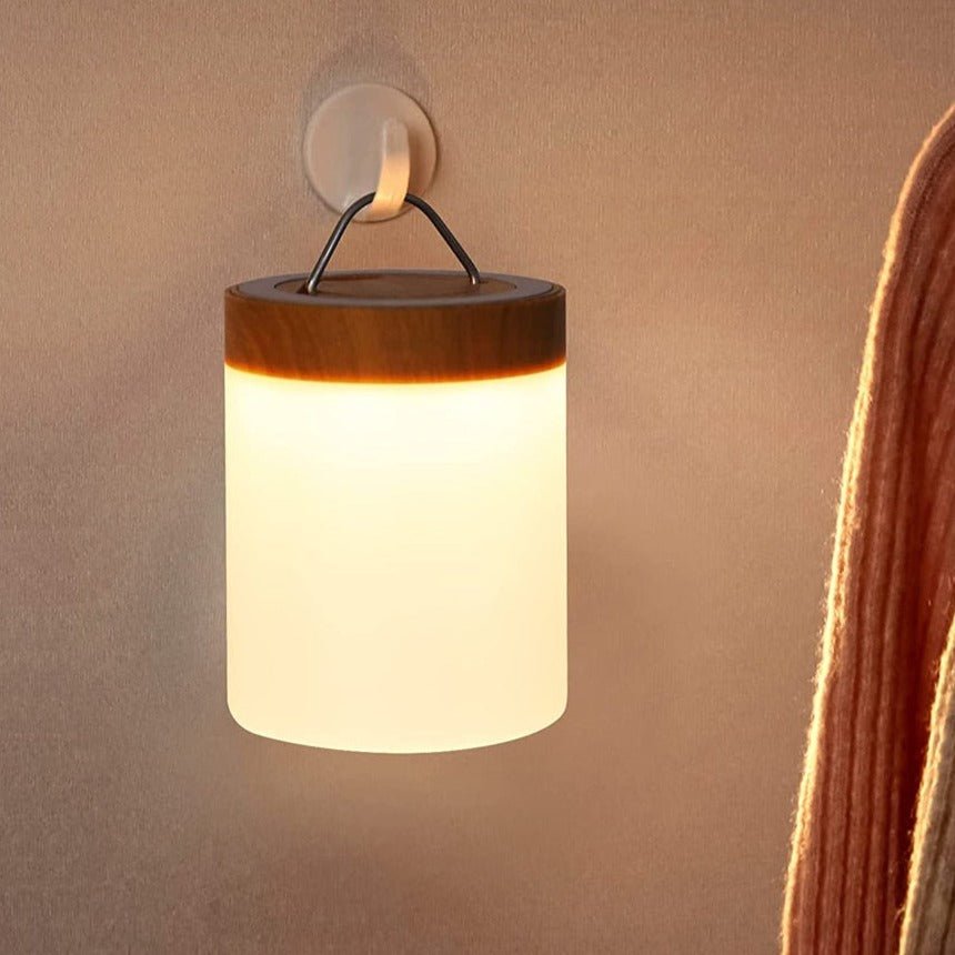 LED Bordslampa med Träbas och Touchkontroll