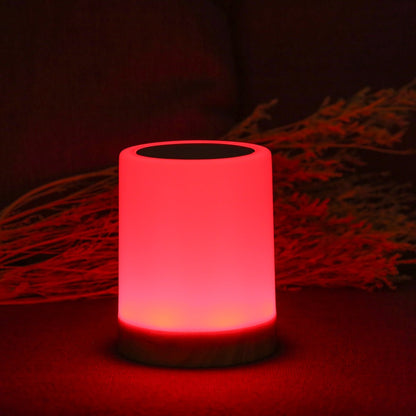 LED Bordslampa med Träbas och Touchkontroll