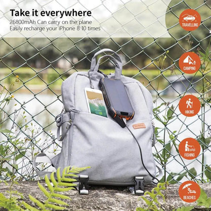 Powerbank Solar Snabbladdning Utomhus Vattentät