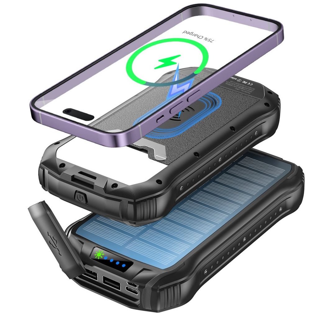 Powerbank Solar Snabbladdning Utomhus Vattentät