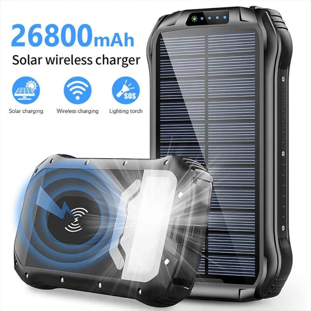 Powerbank Solar Snabbladdning Utomhus Vattentät