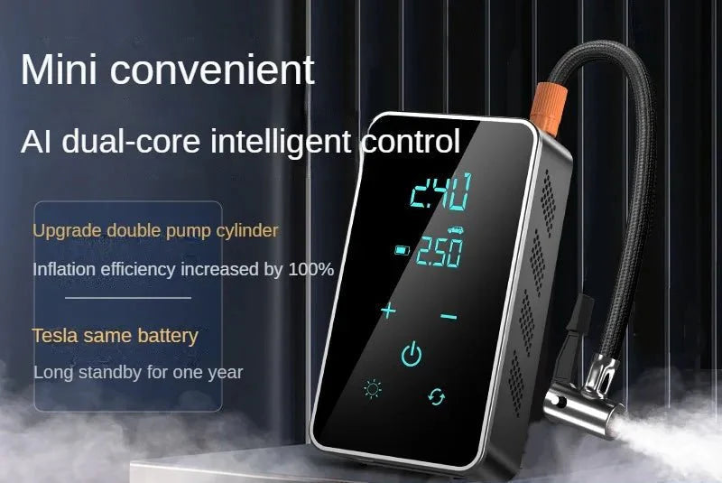 Portair - Bärbar trådlös luftpump med pekskärm och 150 PSI tryck