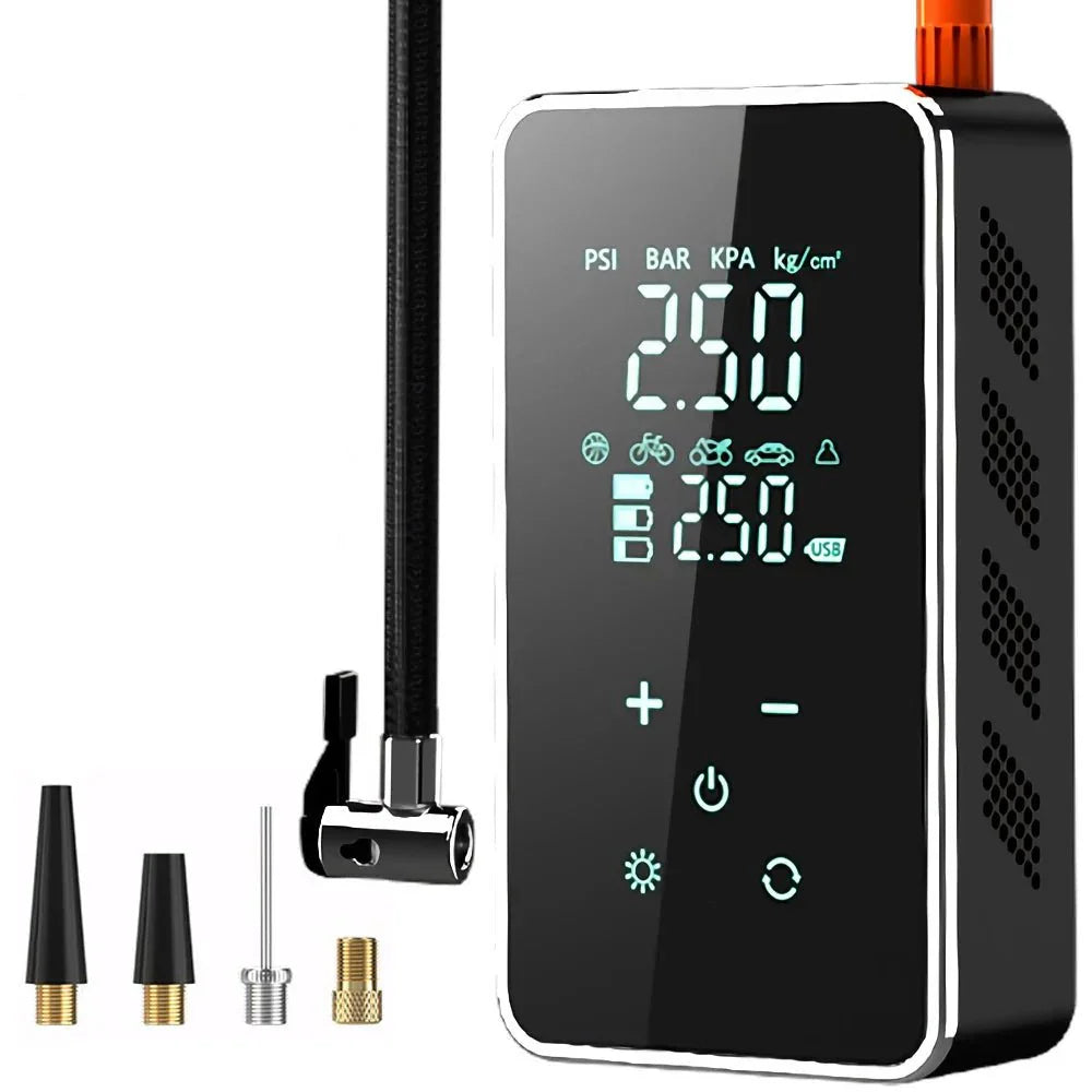 Portair - Bärbar trådlös luftpump med pekskärm och 150 PSI tryck