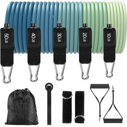 Power Grip Resistance Bands - Justerbara helkropps träningsband - Styrka-, flexibilitets- &amp; rörlighetsträning - Hållbara &amp; bärbara