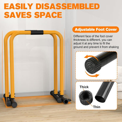 PowerDip Justerbar DIP-station - Parallella stänger av hög hållfasthetsstål för överkroppens styrketräning