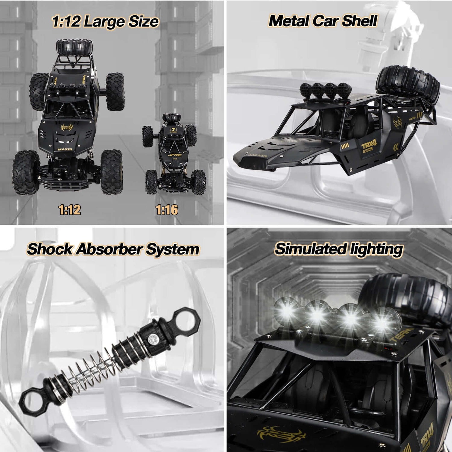 Fjärrkontrollbil med terrängmonsterhjul