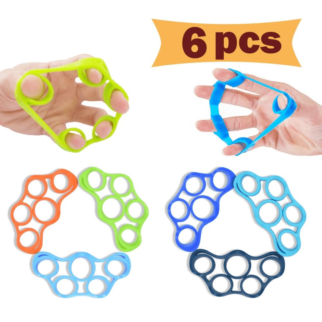 Powergrip Handförstärkarset - 6-delad greppstyrketränare - Karpaaltunnelsåtehämtning - Stärkning av fingrar, handled och underarmar