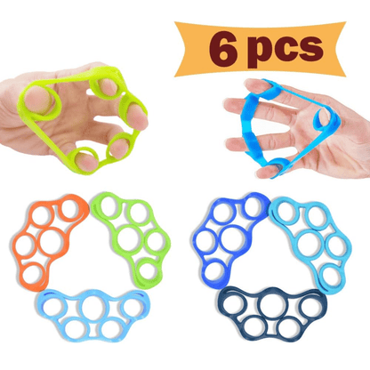 Powergrip Handförstärkarset - 6-delad greppstyrketränare - Karpaaltunnelsåtehämtning - Stärkning av fingrar, handled och underarmar