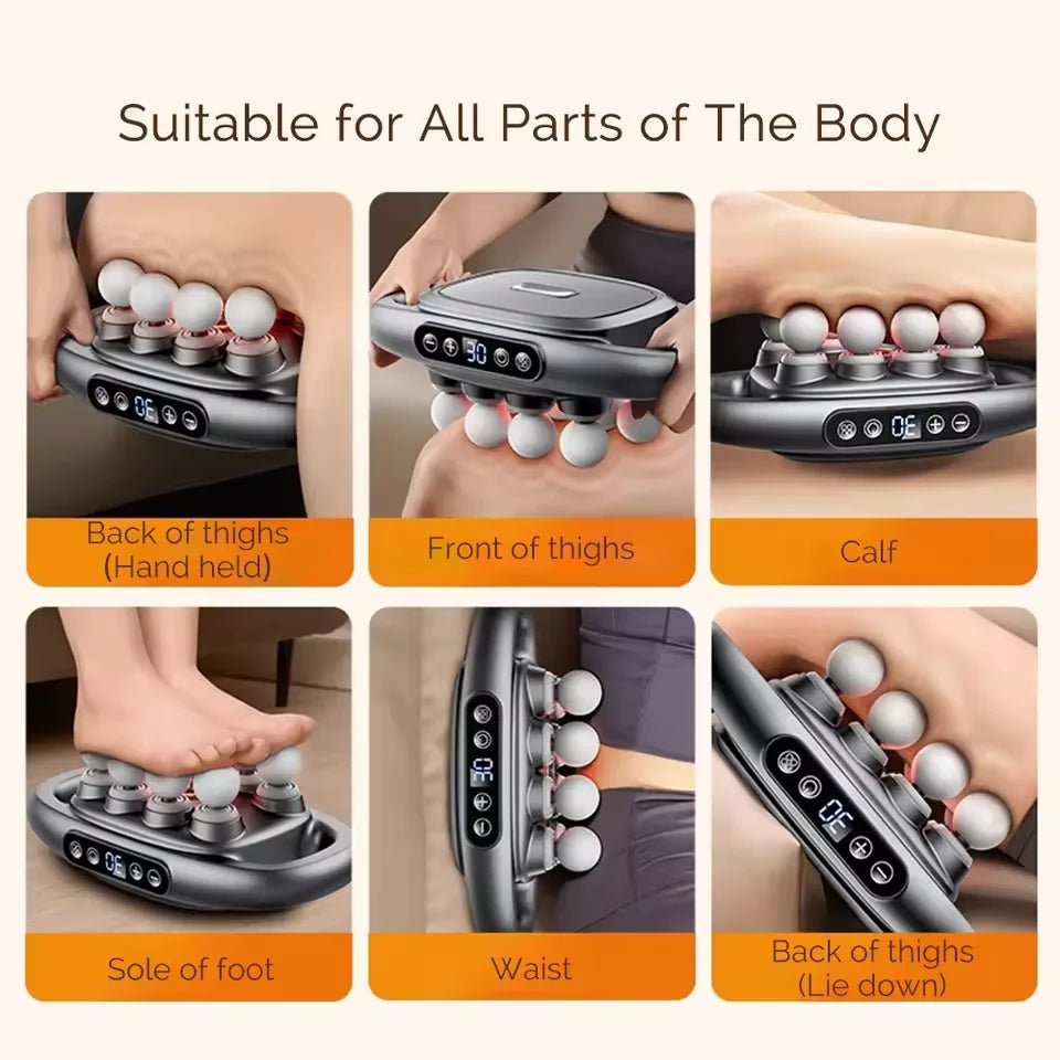 PowerRelief 8 – Fasciamassageapparat med 8 munstycken, 3 lägen &amp; 30 intensitetsnivåer