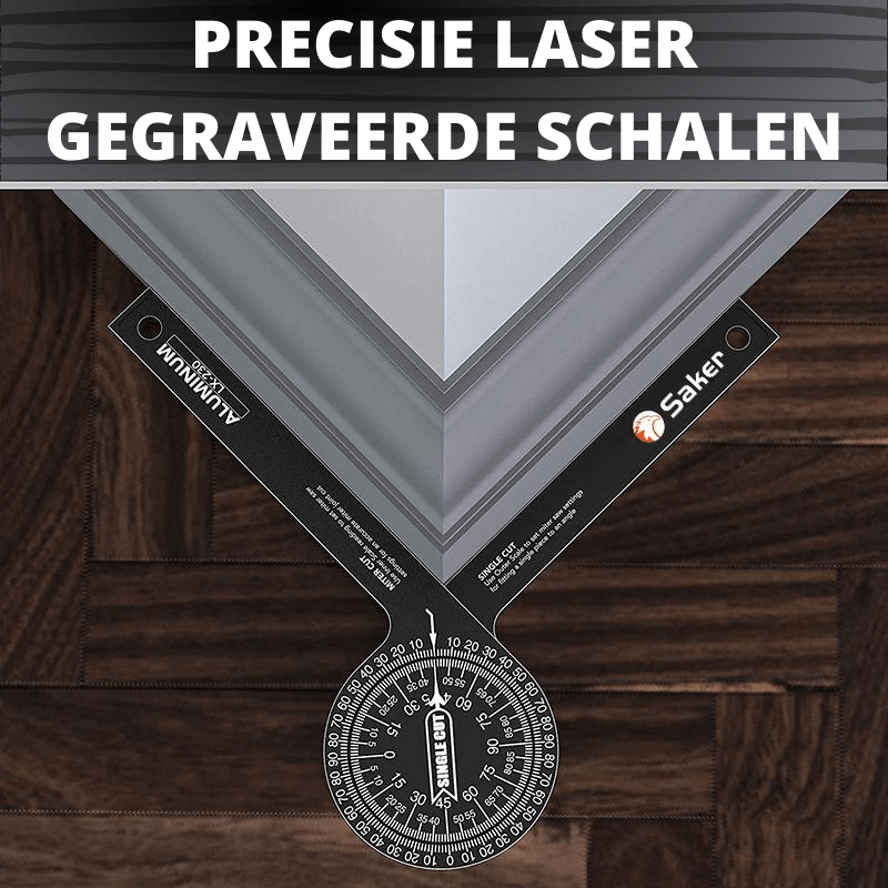 Precisionsgickar sågning hörnmätverktyg – Lasergraverad vinkelmätare för exakta trä- och kakelsnitt