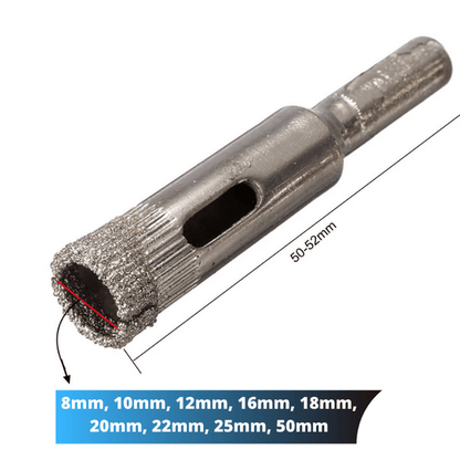 Premium-diamantborrset - 10-delars glas-, kakel- och stenborrset