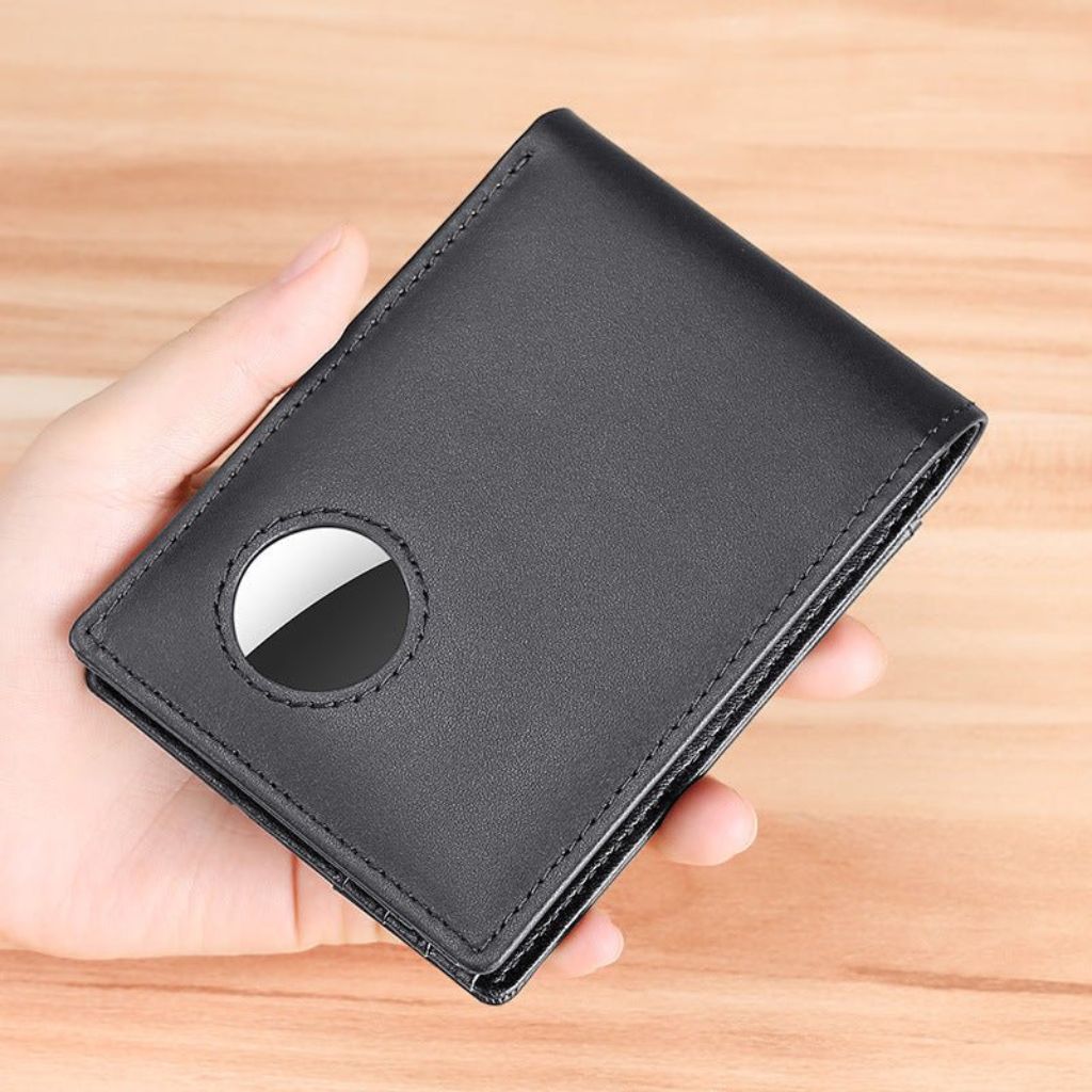 Läderplånbok Slim RFID-blockering med spårning
