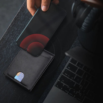 Läderplånbok Slim RFID-blockering med spårning