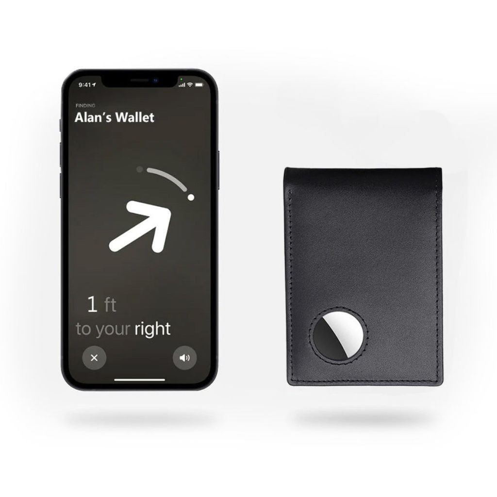 Läderplånbok Slim RFID-blockering med spårning