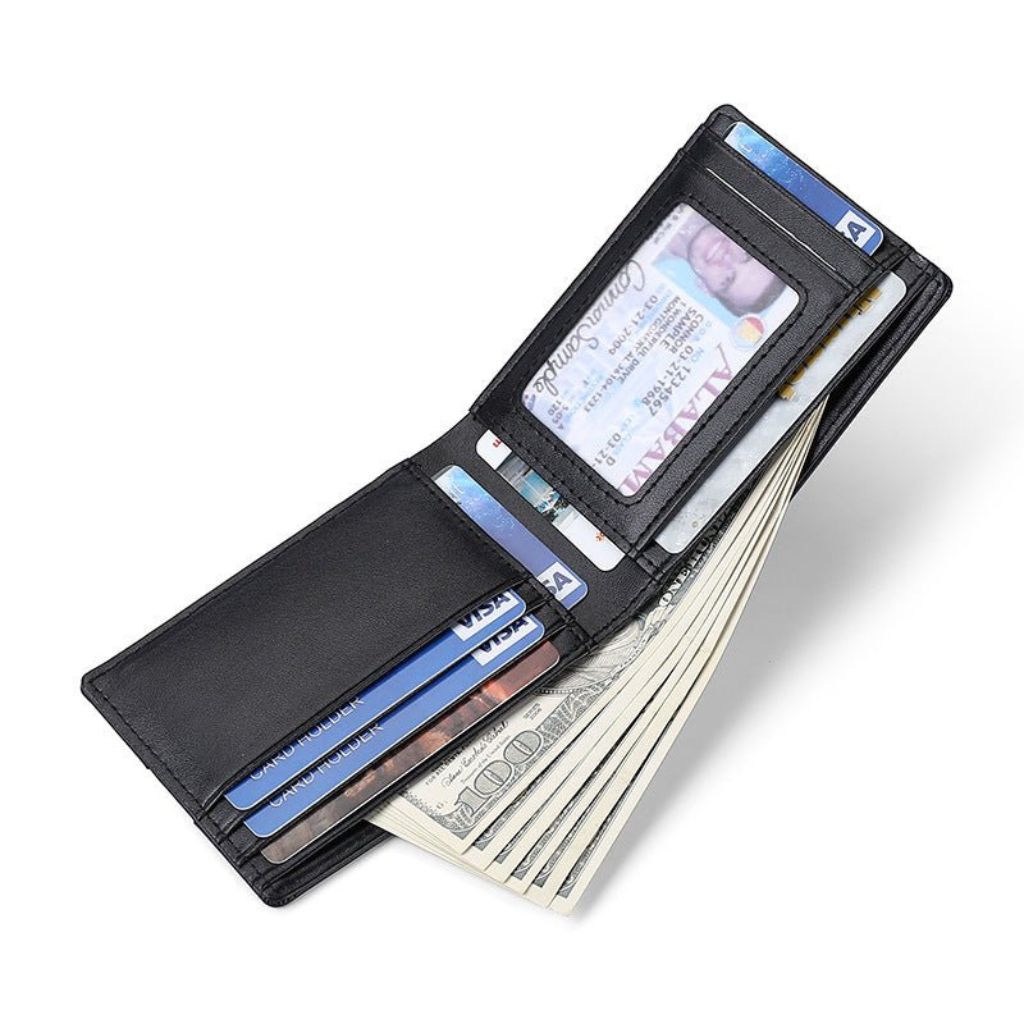 Läderplånbok Slim RFID-blockering med spårning