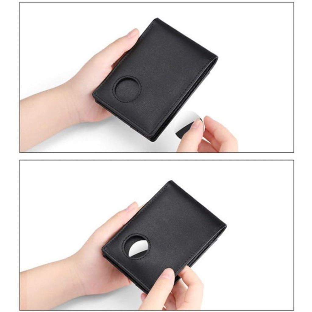 Läderplånbok Slim RFID-blockering med spårning