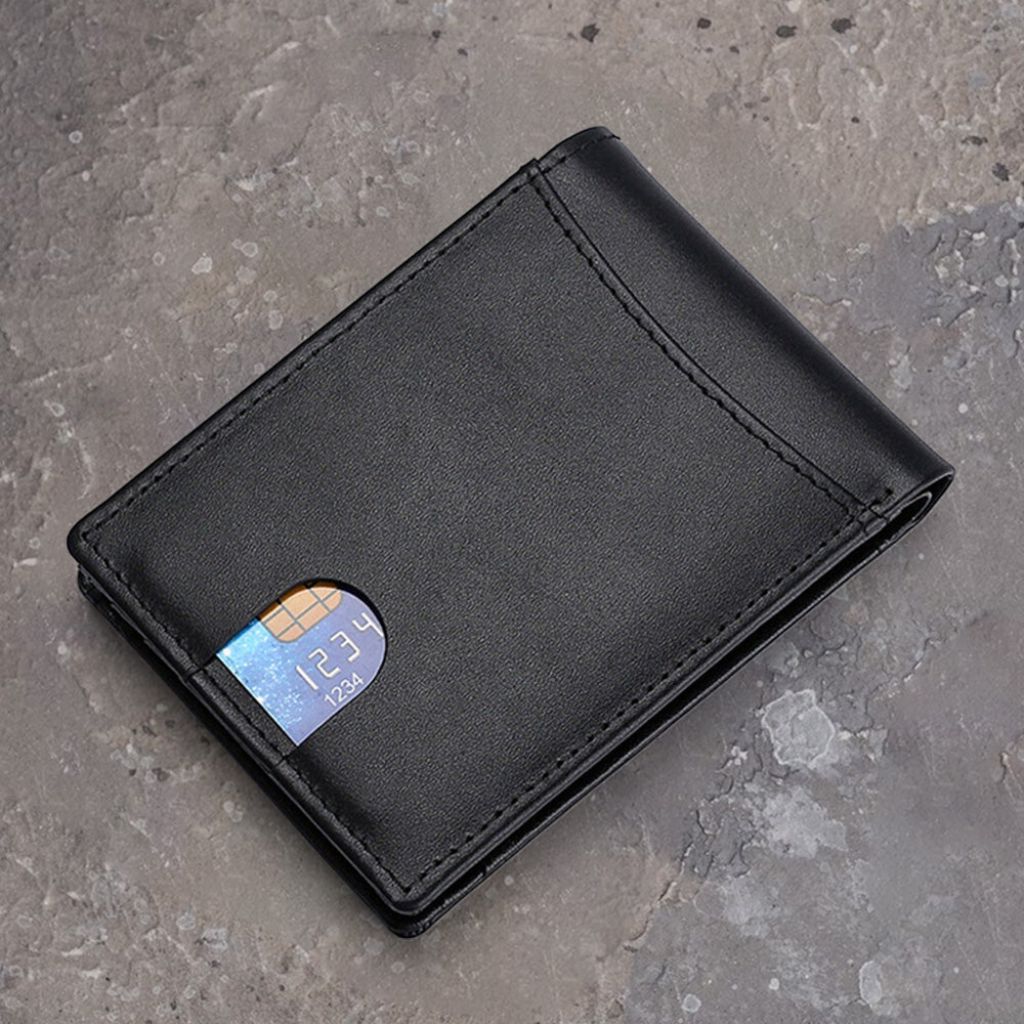 Läderplånbok Slim RFID-blockering med spårning