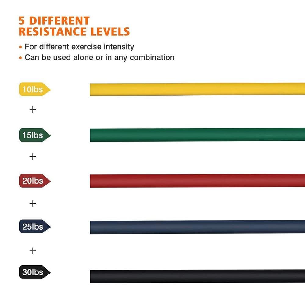Royallure Hemma Fitness Motstånd Band Set med Core Skivor och Vristremmar - 12-delars Komplett Träningskit