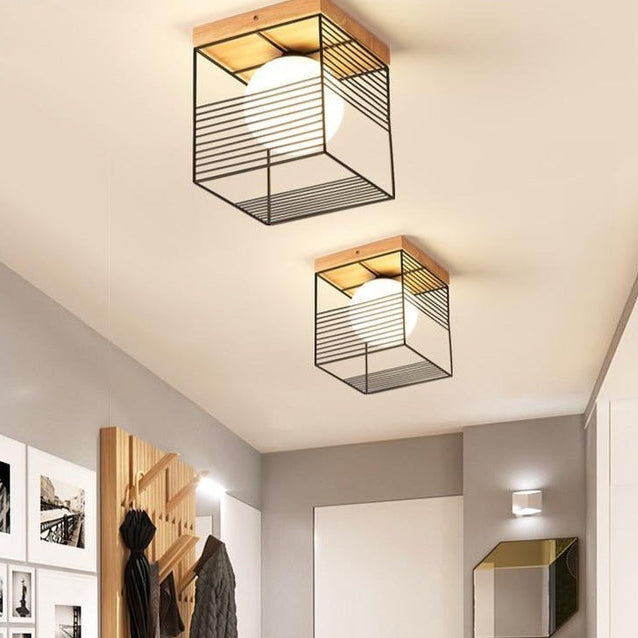 Carvallo – Modern geometrisk taklampa med sfärisk glödlampa för moderna hem