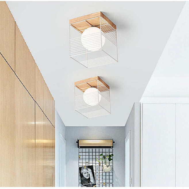 Carvallo – Modern geometrisk taklampa med sfärisk glödlampa för moderna hem