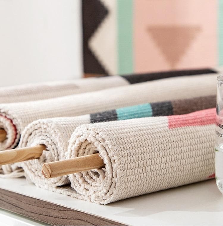 Carvallo – Handvävd Bomullsväggtavla med Geometrisk Design