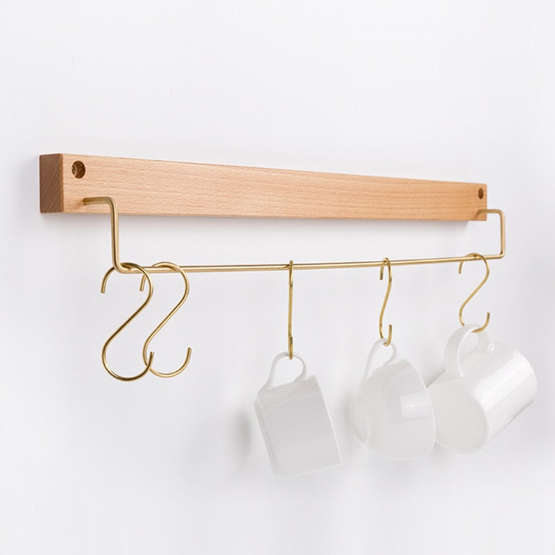 Carvallo – Elegant Bökved Towel Rack with Brass Accents