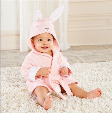 Baby Badrock Bomull Huva Djur Handduk