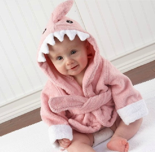 Baby Badrock Bomull Huva Djur Handduk