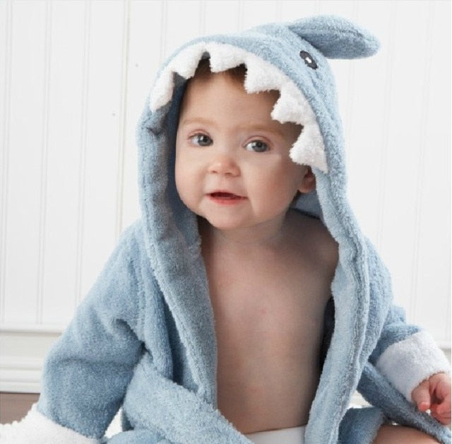 Baby Badrock Bomull Huva Djur Handduk