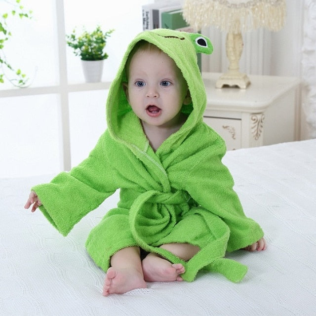 Baby Badrock Bomull Huva Djur Handduk