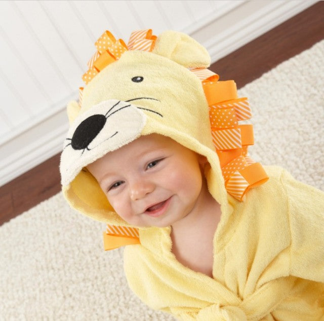 Baby Badrock Bomull Huva Djur Handduk