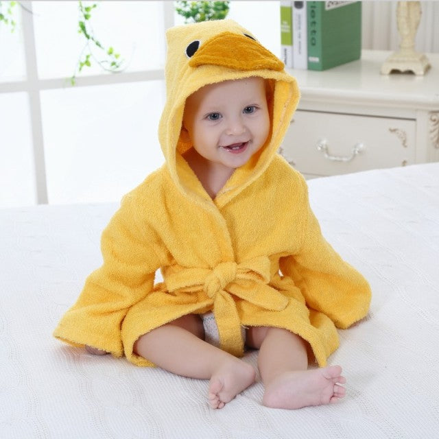 Baby Badrock Bomull Huva Djur Handduk