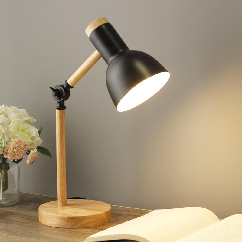 LuminoShade - Modern Trä Skrivbordslampa i Skandinavisk Stil