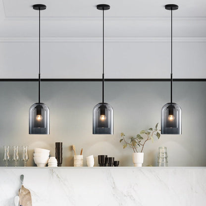 Mica Mid-Century Hänglampa med Dubbel Glas