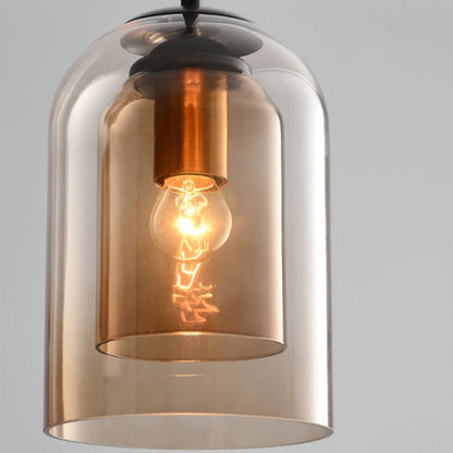 Mica Mid-Century Hänglampa med Dubbel Glas