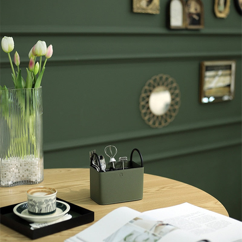 Carvallo Läder Förvaringskorg