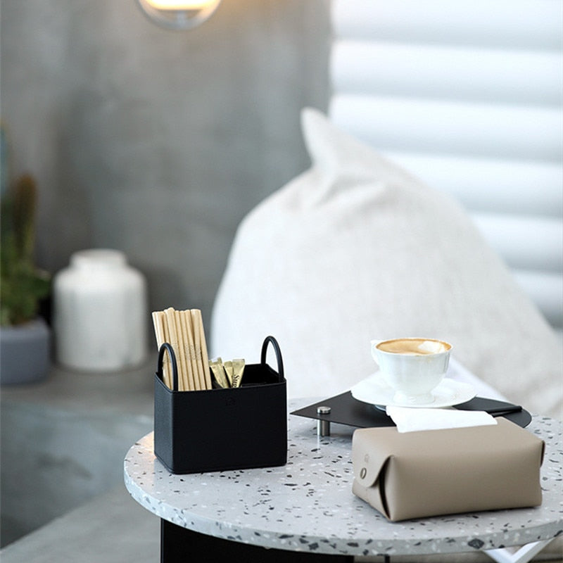 Carvallo Läder Förvaringskorg