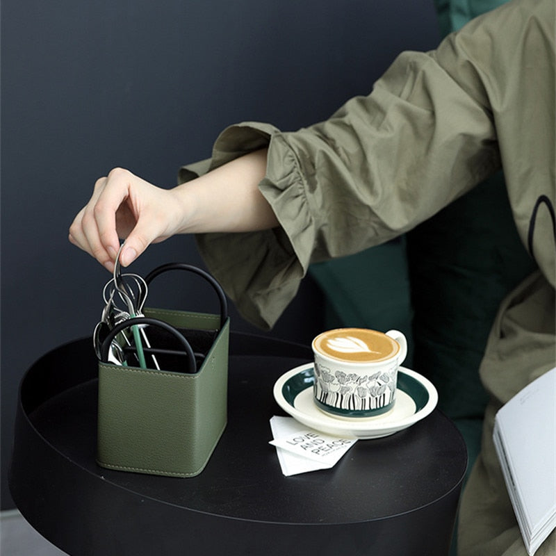 Carvallo Läder Förvaringskorg