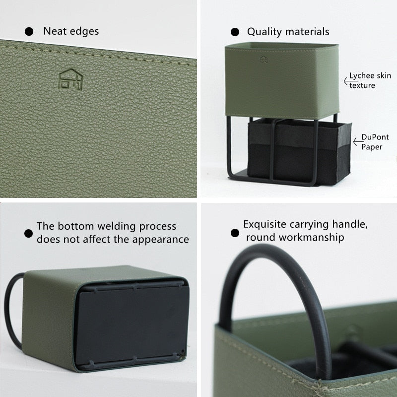 Carvallo Läder Förvaringskorg