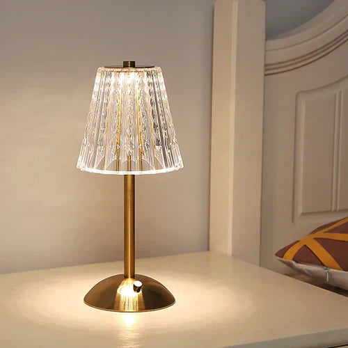 AuraLux - Guldcrystal Bordslampa