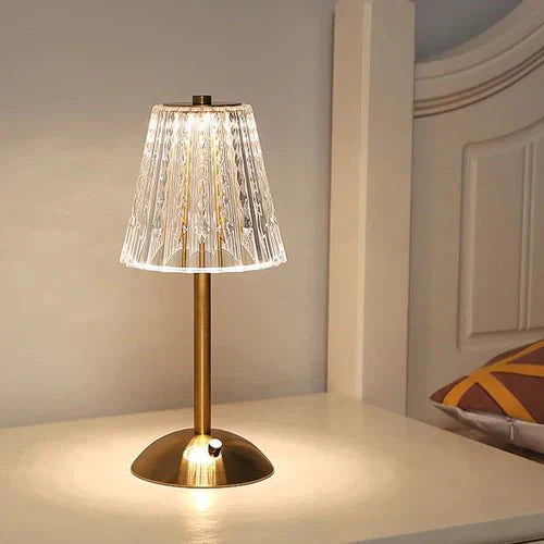 Guldkristallbords-lampa