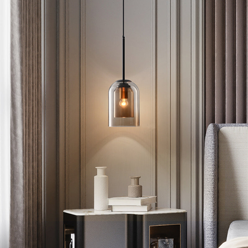 Mica Mid-Century Hänglampa med Dubbel Glas